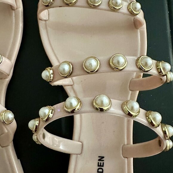 Steve Madden Women's Pearl Embellished Flat Sandals Yalsa Blush Size 7.5 - Picture 3 of 7
